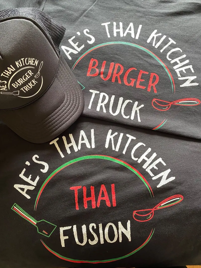 Ae’s Thai Kitchen shirts and trucker hat: Thai Fusion and Burger Truck